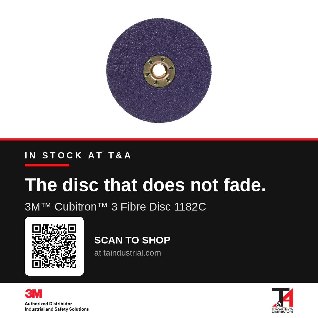 T&A Industrial and 3M Cubitron 3 fibre disc product card