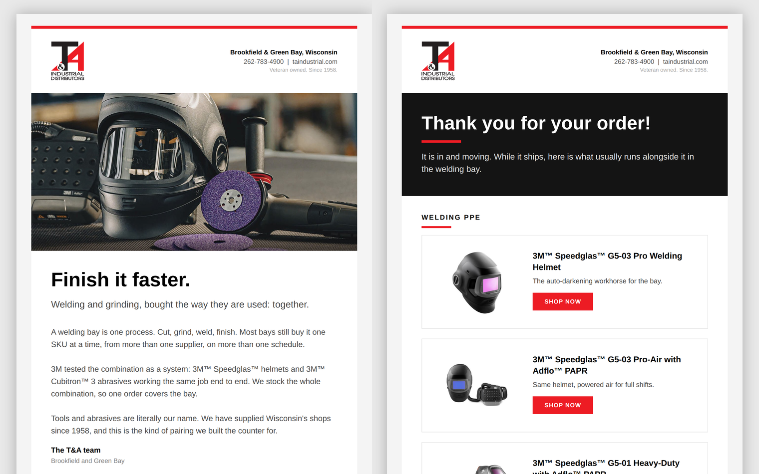 T&A Industrial and 3M campaign email, ready to send