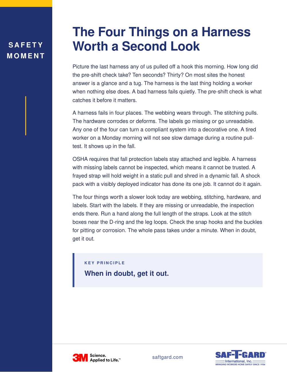 Saf-T-Gard and 3M Safety Moment one-pager